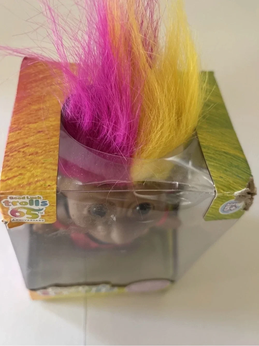 Trolls Material Troll Doll with Pink and Yellow Hair